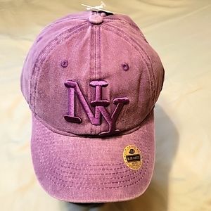BJB PURPLE HAT WITH EMBROIDERY NY ON FRONT ONE SIZE FITS ALL